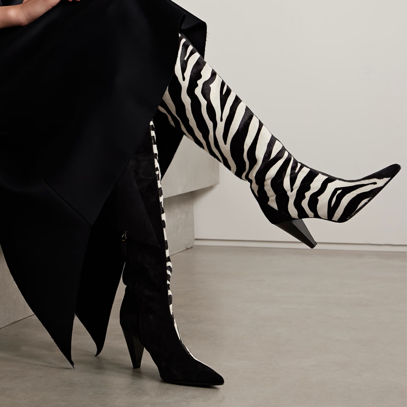 Zebra Print Pointed Toe Conica - Women'S Fashion Winter 2026 reseña y precio