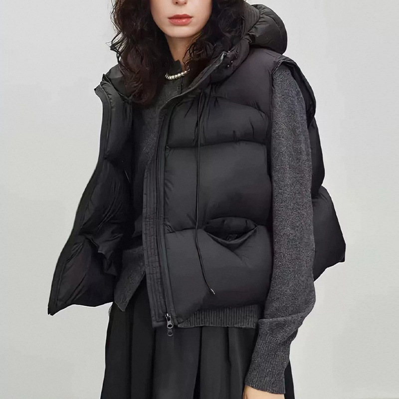 Women White Duck Down Vest Win - Puffer Vest Fashion Women reseña y precio