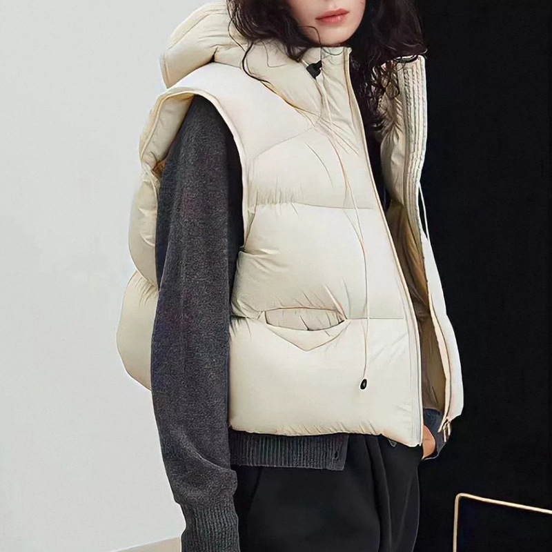Women White Duck Down Vest Win - Puffer Vest Fashion Women reseña y precio