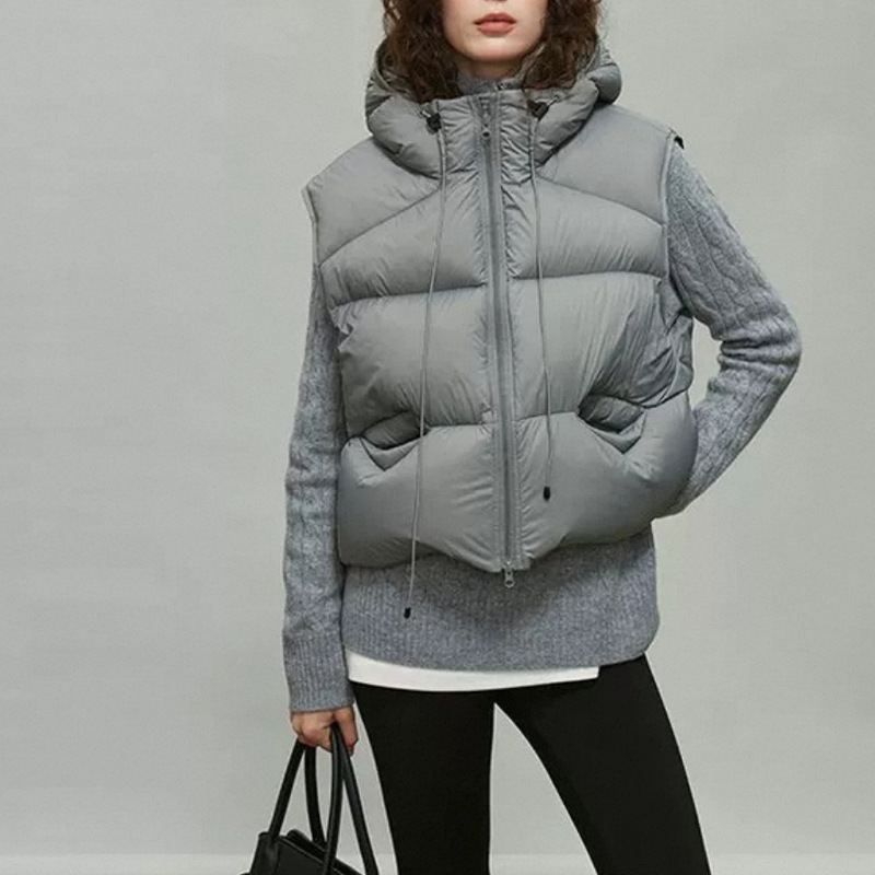 Women White Duck Down Vest Win - Puffer Vest Fashion Women reseña y precio