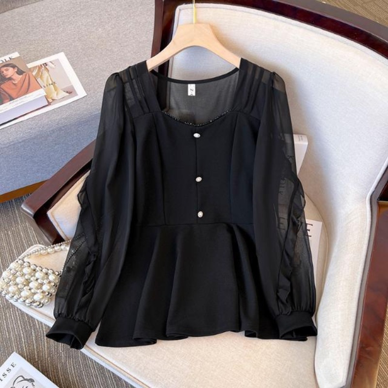 Women's Spring Autumn New Kore - Wrap Blouse Chiffon reseña y precio