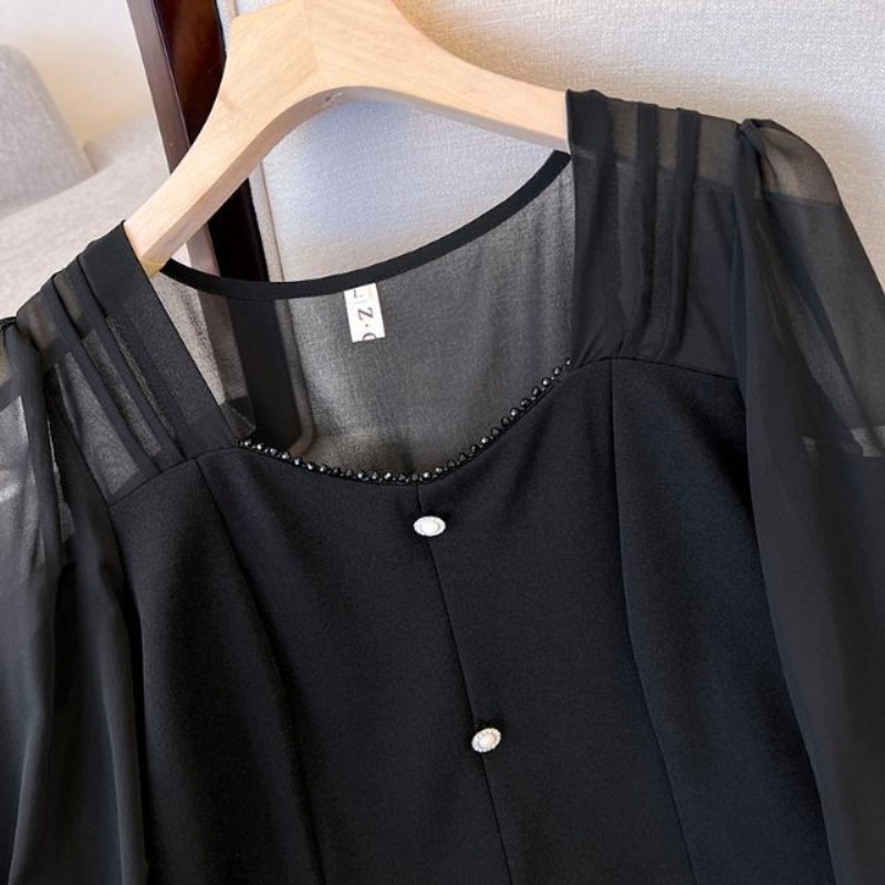 Women's Spring Autumn New Kore - Wrap Blouse Chiffon reseña y precio