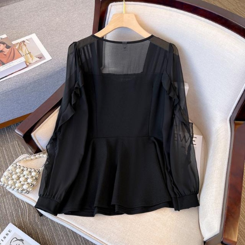 Women's Spring Autumn New Kore - Wrap Blouse Chiffon reseña y precio