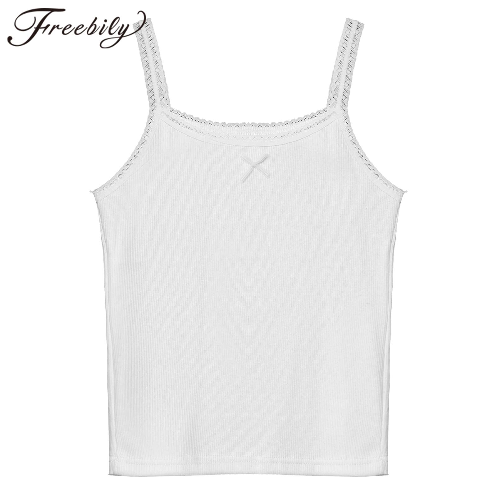 Teens Kids Yoga Top Girls Cami - Lace Trim Cami reseña y precio