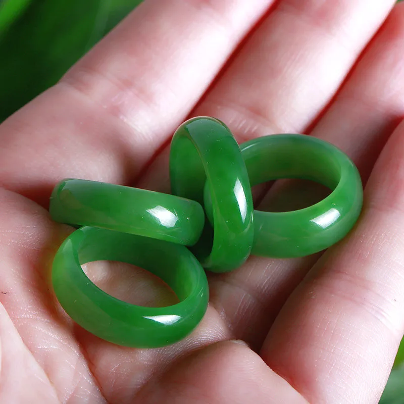 Natural Green Hetian Jade Ring - Women Fashion Jewellery reseña y precio