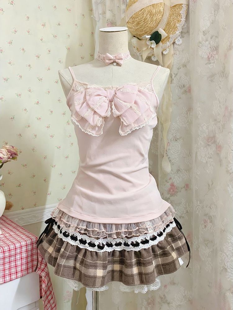Japanese Sweet Three Piece Set - Lace Trim Cami reseña y precio